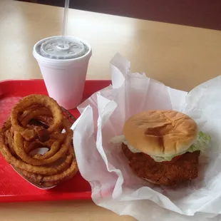 The famous tenderloin and onion rings.