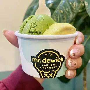 Single Split Scoop Ultra Matcha and Golden Spice