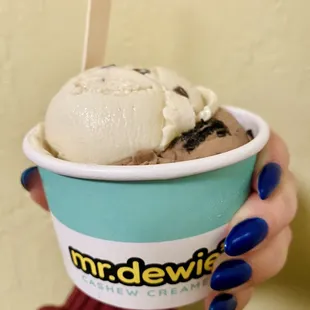 Single Split Scoop Cool Mint Chip and Chocolate Cookie Crumble