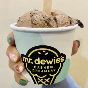 Single Split Scoop Chocolate Cookie Crumble and Banana Coconut Cream