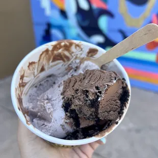 Strawberry and chocolate cookie? Crumble? Can't remember exactly but it was delicious.