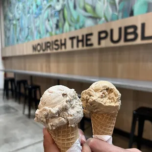 Banana Nut Ice Cream, Caramel Almond Crunch Ice Cream