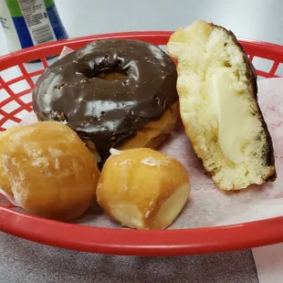 a basket of donuts