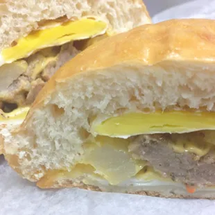 Sausage Egg &amp; Cheese Kolaches w/ baked potatoes