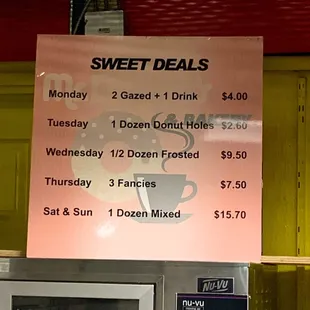 Sweet Deals (except on Fridays)