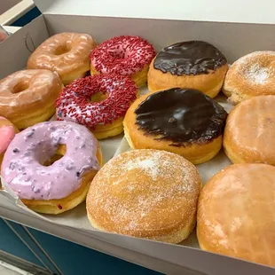 Assorted Glazed and Filled Donuts for the office.