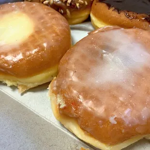 Glazed jelly donuts