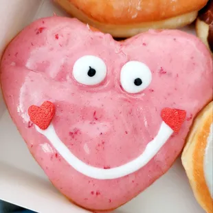 Strawberry Smiley Face Donut