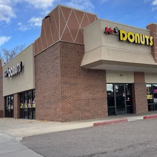 the outside of a donut shop