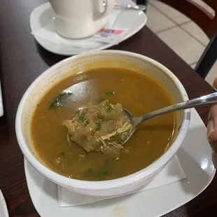 Chicken Soup - Very flavorful. Love the curry leaf flavor in it coming from the 4 or 5 leaves in it