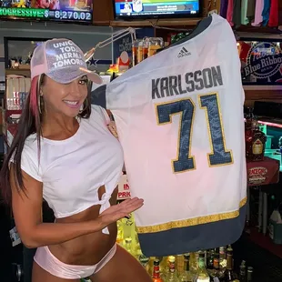 Vegas Golden Knights giveaway jersey after the game! You get 1 ticket for every drink you buy or get comped
