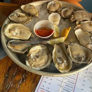 Raw oysters
