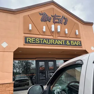 the front of the restaurant