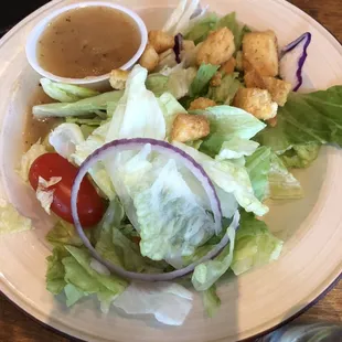 Salad that comes with the seafood platter