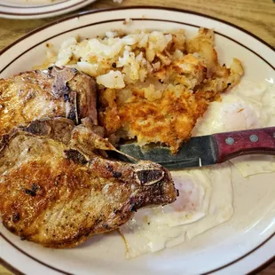 Center cut pork chops (really good! Not dry!)