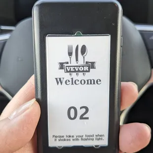 It takes fifteen minutes for a jumbo egg roll. I got this buzzer to let me know that my order was ready.