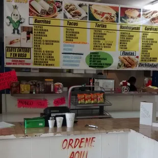  the menu of a restaurant