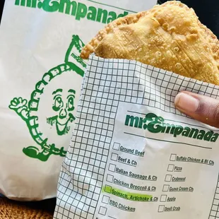Spinach, Artichoke &amp; Cheese Empanada