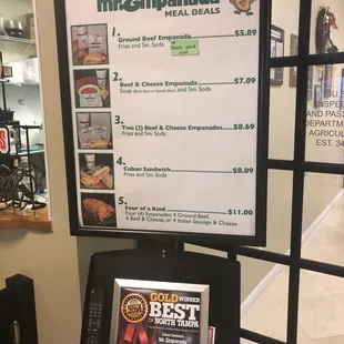a menu for a restaurant