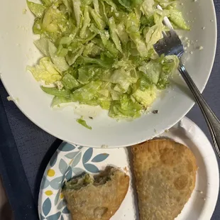 Chicken, Broccoli and Cheese Empanada Italian Salad
