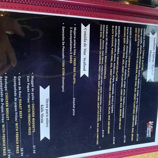 menu