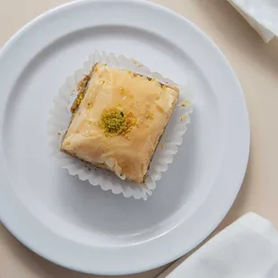 a piece of pastry on a plate