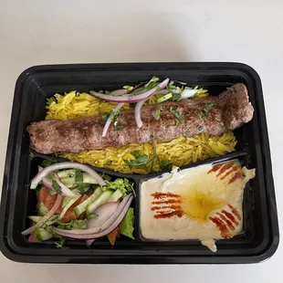 Kofta platter (not pictured: the pita bread and tzatziki sauce)