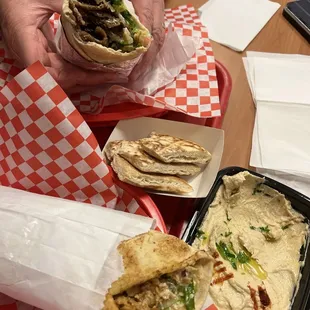 Chicken Shawarma and Beef and Lamb Gyro Wrap