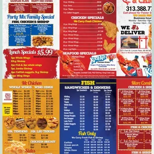 Mr fish and chicken menu