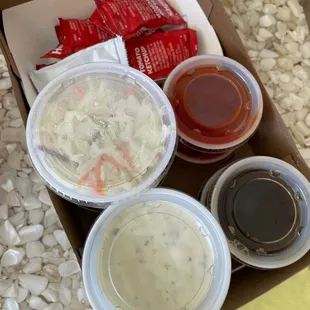 Cole slaw and sauces