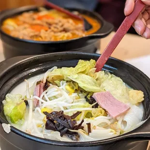 a close up of a bowl of soup