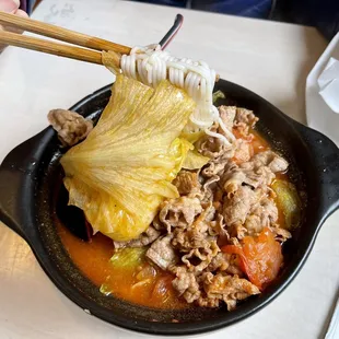N4 Tomato noodle soup with added beef