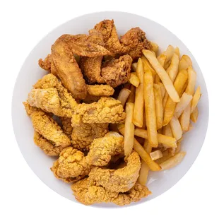 fried chicken and french fries