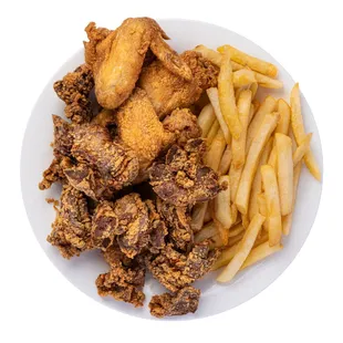 a plate of french fries