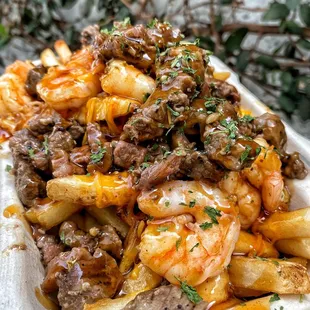 Honey Garlic shrimp &amp; steak