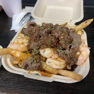 Honey garlic shrimp fries