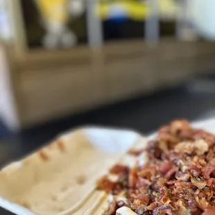 a close up of a plate of food