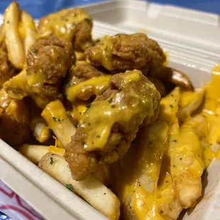 Create your own lemon garlic fried chicken &amp; cheese fries