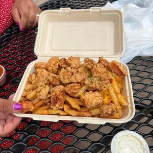 Mango habenero fried chicken fries