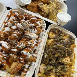 Buffalo Ranch Chicken Honey Garlic Shrimp &amp; Steak 10 wings