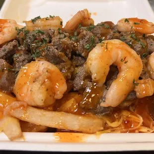 Build your own shrimp and steak habanero sauce