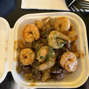 Honey Garlic Shrimp &amp; Steak