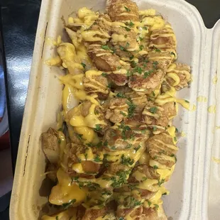 Nacho cheese and chicken