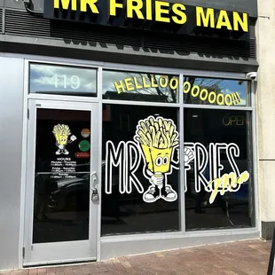 Outside the restaurant