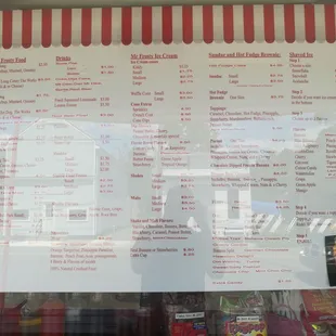Full menu. Sorry about the glare.