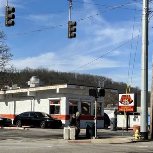 cars parked at a gas station