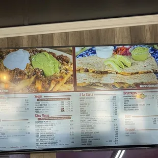 Updated menu with prices