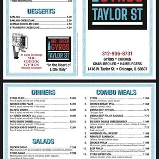 the menu for mr greek