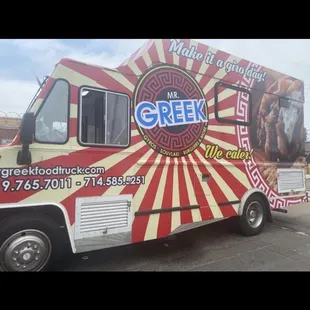 a food truck parked in a parking lot