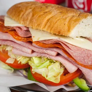 Italian Signature Sub on our freshly baked bread! Order it toasted...it&apos;s delicious!